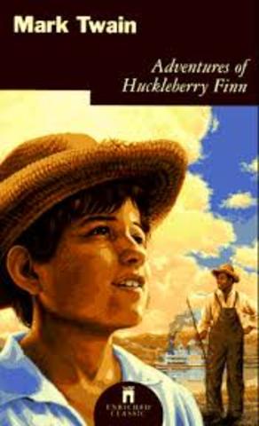Mark Twain’s Adventures of Huckleberry Finn appears.