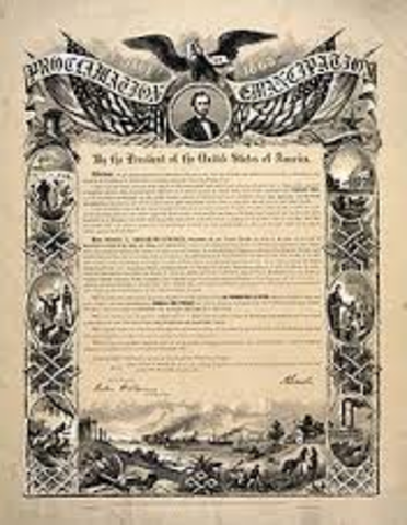 Abraham Licoln's Emancipation Proclamation declares slavery illegal in Confederate Territories