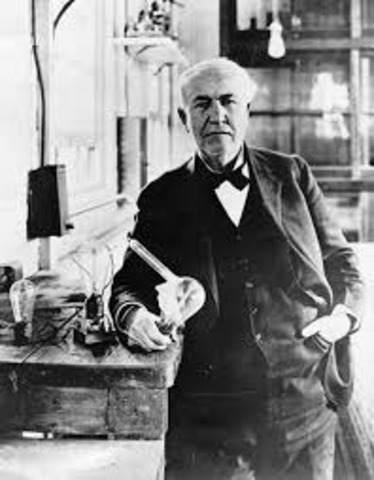 Thomas edison invents the incandescent lamp