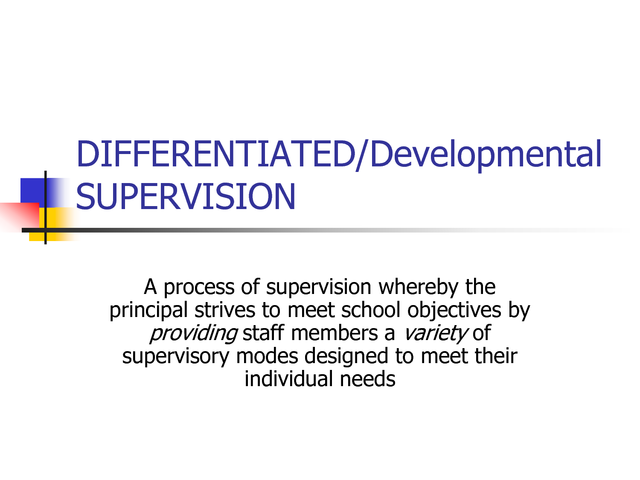Differentiated Approach to Supervision