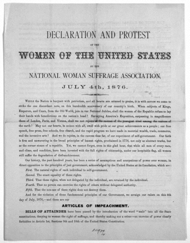 A Woman's Declartion of Rights"
