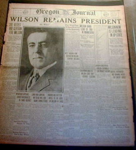 Woodrow Wilson Re-elected
