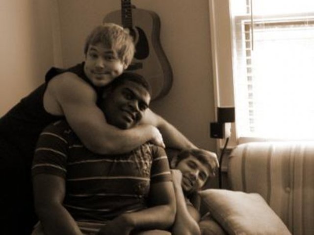 Trevor, Nick, and I move into a little blue house