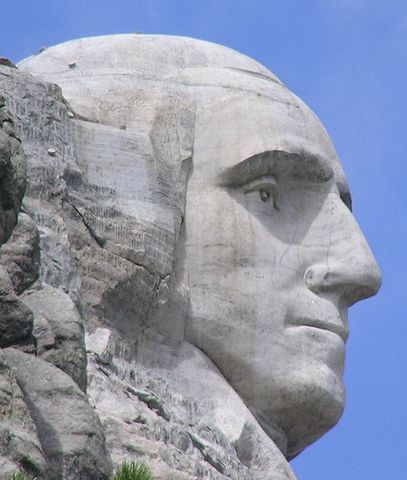 The statue of George Washington was built on Mount Rushmore