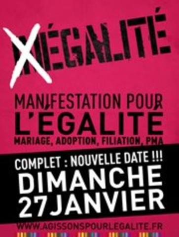 Seconde manifestation du collectif pro-mariage gay Agissons pour l'Égalité