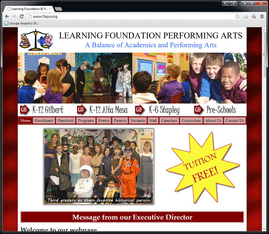 Enrollment in Learning Foundation of the performing Arts