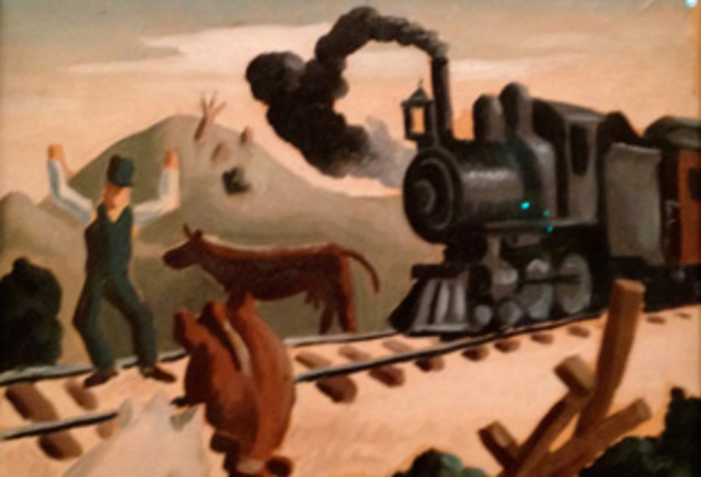 Study for Slow Train Through Arkansas by Thomas Hart Benton