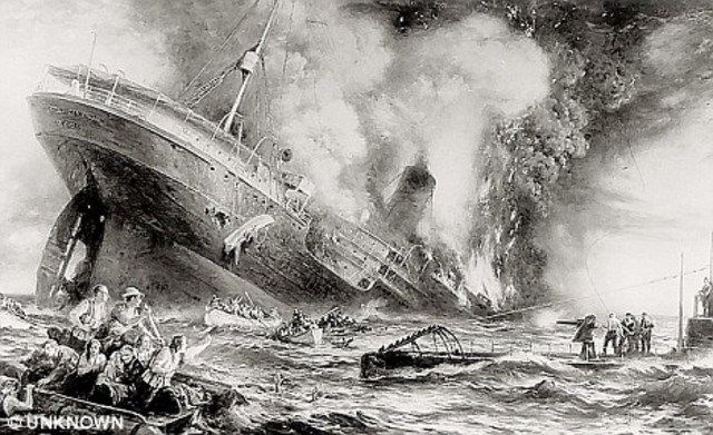 Lusitania is sunk