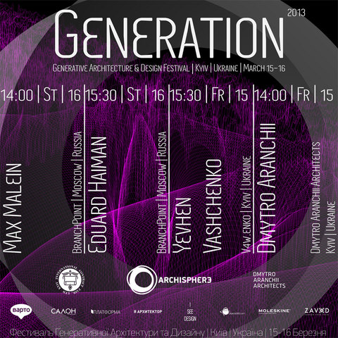 LECTURE of V4W.ENKO for  GENERATION 2013 FESTIVAL of Generative Architecture and Desgn in Kyiv, Ukraine