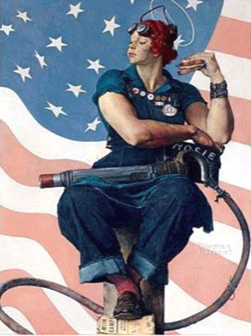 Rosie the Riveter by Norman Rockwell is produced