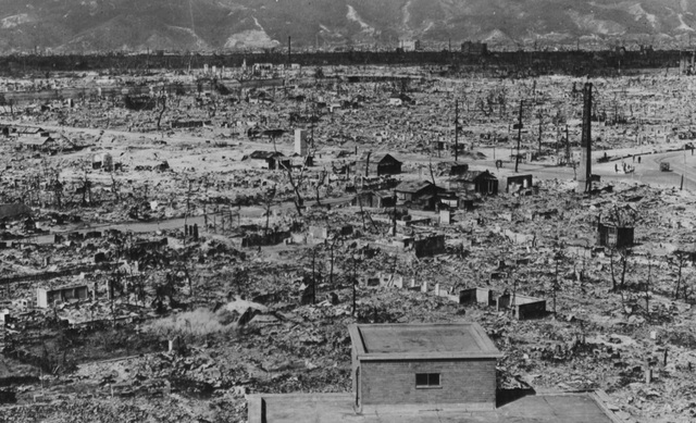 Americans drop an atomic bomb on Hiroshima