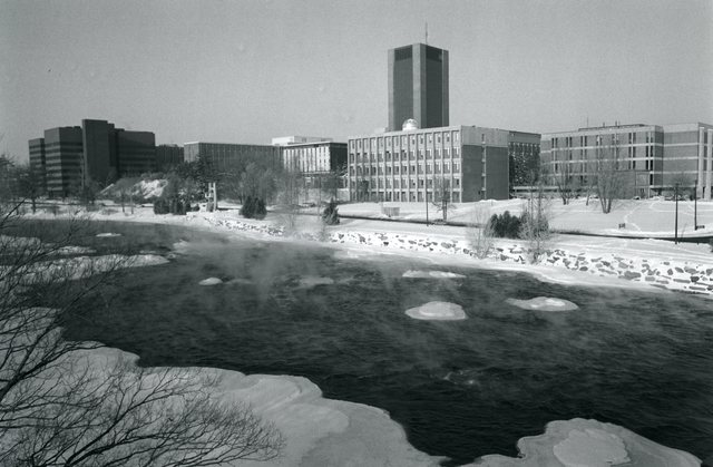View of the university from across the river