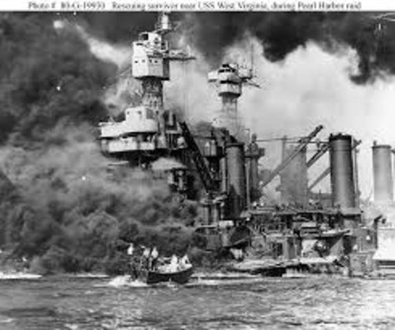 Pearl Harbor in Hawaii attacked by Japanese Naval and Air forces