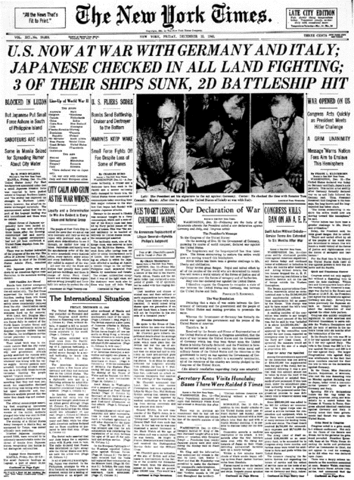 Germany and Italy Declare War on the US