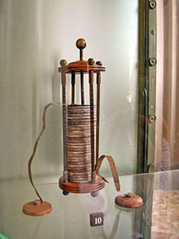 Alessandro Volta invents the battery
