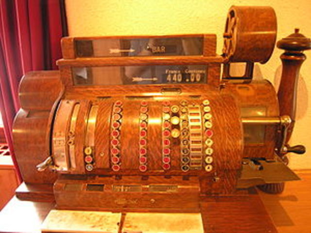 James Ritty invents the first working, mechanical cash register
