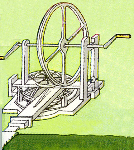 Колесо маховик с пильным полотном