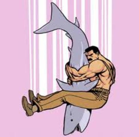 I die fighting a shark