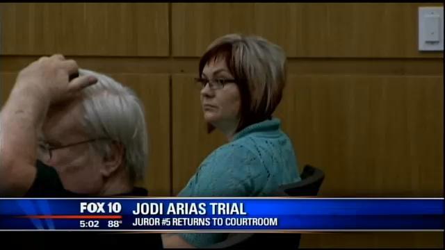 Ousted juror No. 5 makes appearance in court