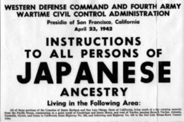 Franklin Rooselvet signs the Executive Order 9066