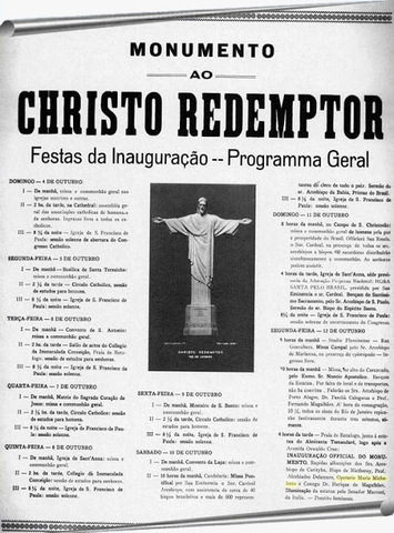 inauguraçao do cristo redentor