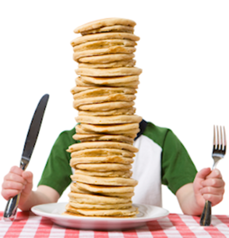 eat alot of pancakes