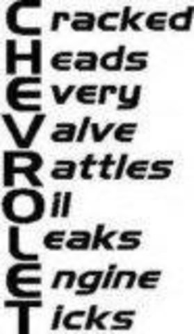 DESTROY ALL THE CHEVY'S IN THE WORLD