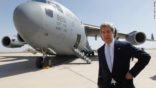 Kerry Presses Iraq to Ban Iran's Shipments to Syria