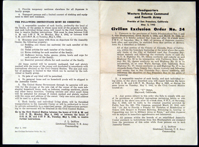 Civilian Exclusion Orders were posted