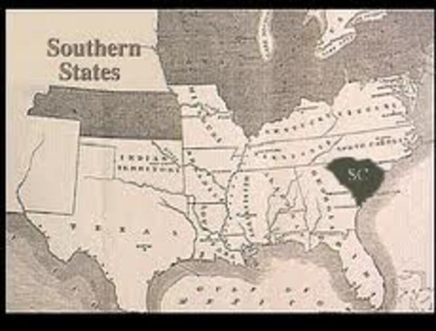 South Carolina secedes from the Union