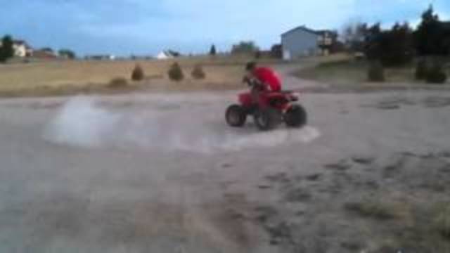Doing donuts with my grandpa’s ATV