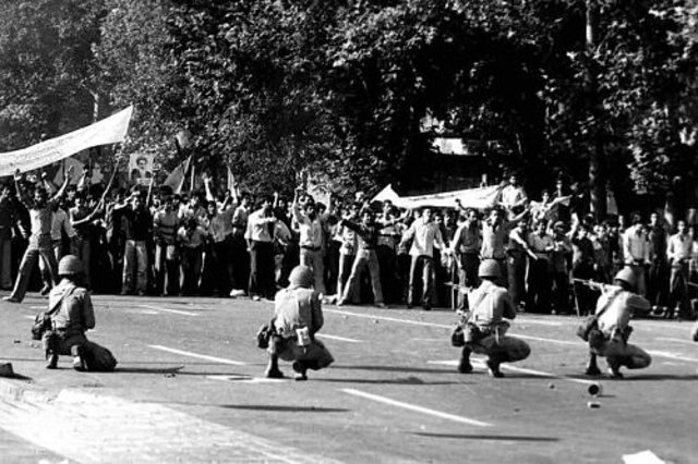 Increasing large public demonstrations against the Shah signify opposition of urban guerrilla movements and the clerics.