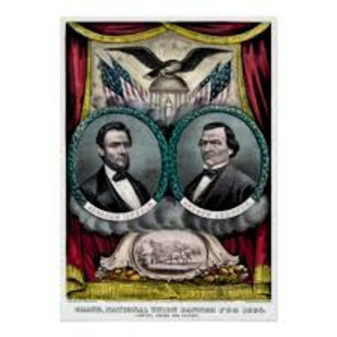 Abraham Lincoln re-elected as presidential candidate.