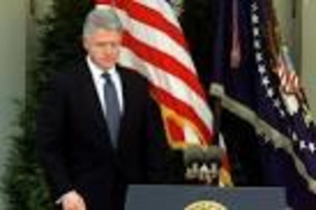 The U.S. Senate Bill Clinton acquitted of the charges of perjury and obstruction of justice