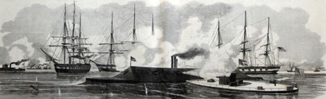 U.S.S Monitor and the C.S.S Virginia end in a draw