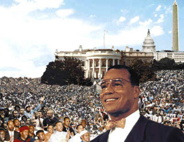 Farrakhan helps lead the Million Man March