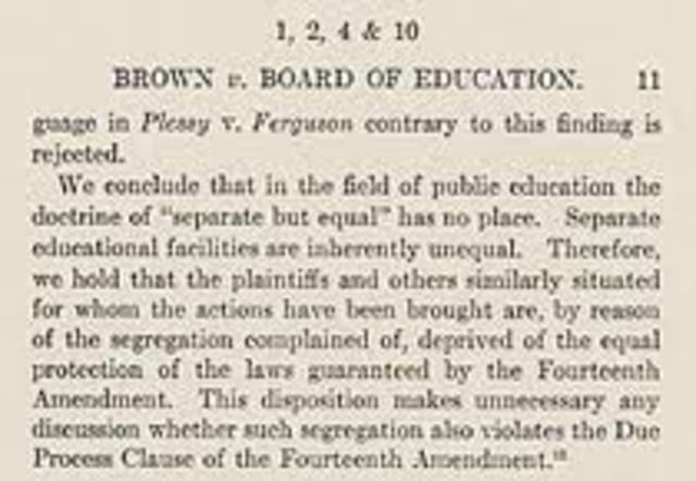 Segregation Ruled Illegal in U.S.