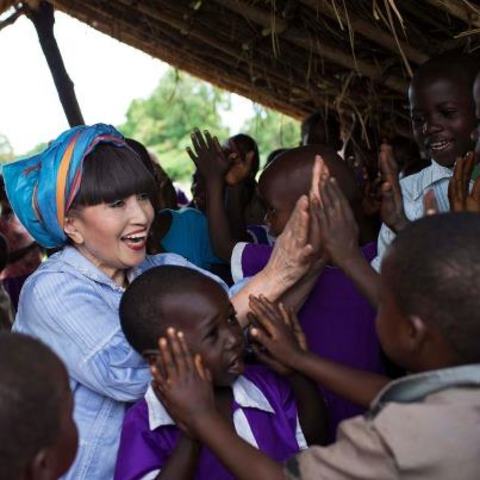 Tetsuko Kuroyanagi doing her charity work