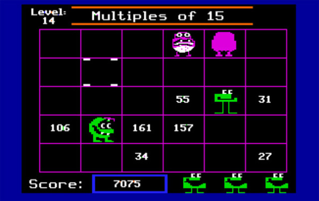 Number Munchers destinado a enseñar matemáticas a sus usuarios, y fue muy popular en las escuelas norteamericanas en las décadas de los ochenta y noventa
