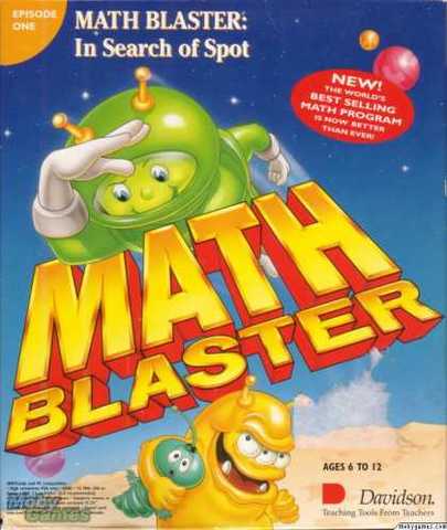 Math Blaster. Su primera versión se remonta a 1983 y desde entonces se basaron en elementos de ciencia ficción para darle un toque interesante al aprendizaje matemático.