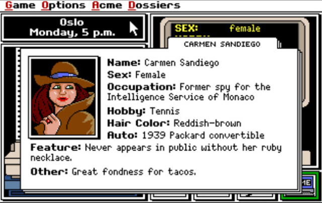 ¿Donde está Carmen Sandiego? Creada por la empresa Broderbund. Título destinado a enseñar historia y geografía,