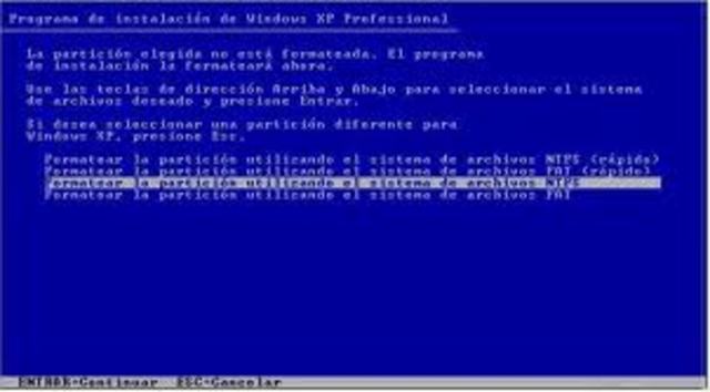 FORMATEAMOS CON SISTEMA ARCHIVOS MTFS