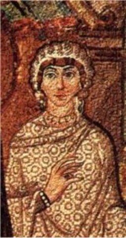 Empress Theadora died, Justinian's wife