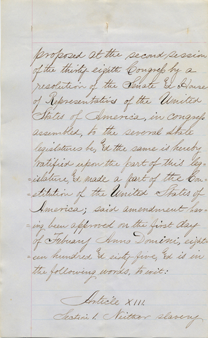 13th Admendment Passed Congross