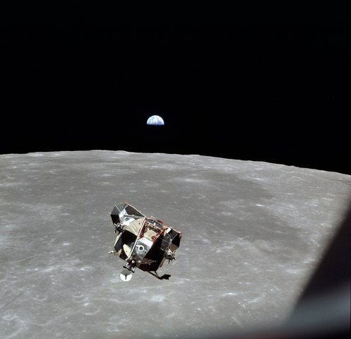Apollo 11 lands on the moon