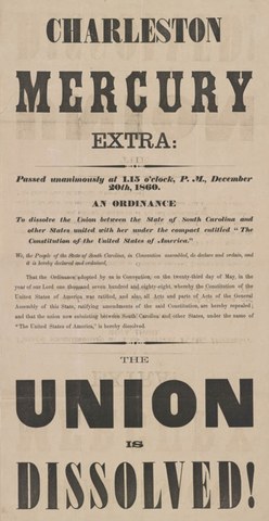 South Carolina is the first state to suceede from the Union