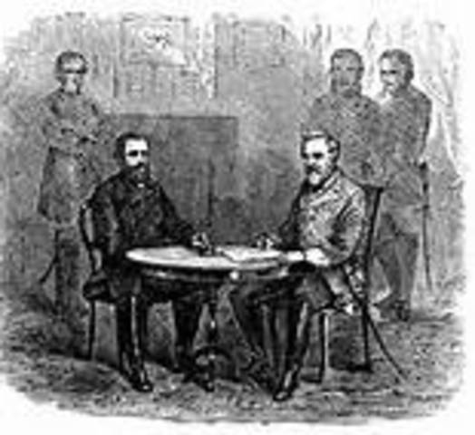 Confederacy surrenders at appotattox courthouse