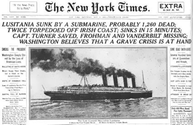 Sinking Of Lusitania