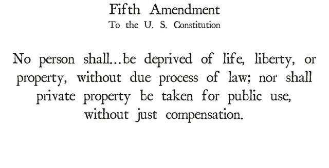 5th Amendment and property rights