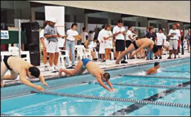 Mi primera competencia de natacion.